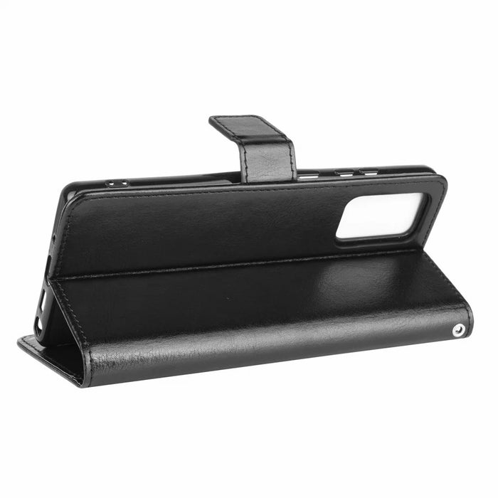 Crazy Horse Wallet Stand Leather Phone Shell for Samsung Galaxy Note20/Note20 5G - Black - 6