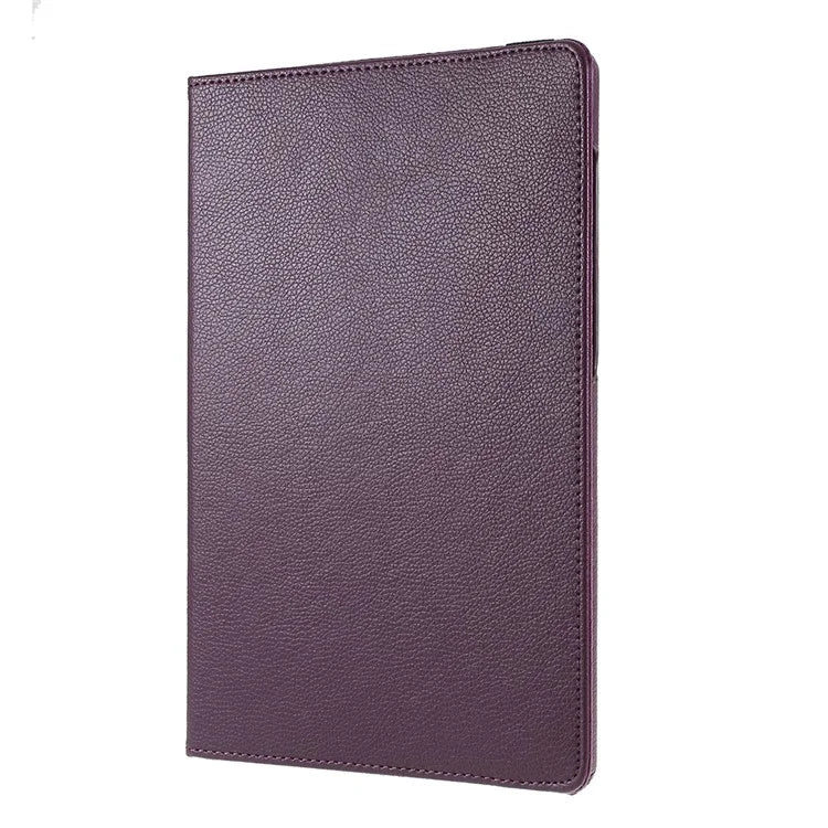 Litchi Texture Leather Case with Rotating Stand Cover for Samsung Galaxy Tab S10 Lite / S10 FE / S9 FE / S9 / S8 / S7 SM-T870 T875 - Purple - 2