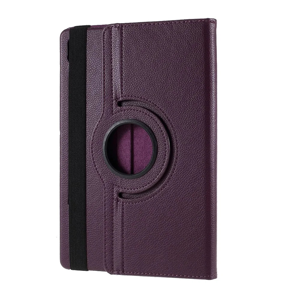 Litchi Texture Leather Case with Rotating Stand Cover for Samsung Galaxy Tab S10 Lite / S10 FE / S9 FE / S9 / S8 / S7 SM-T870 T875 - Purple - 3