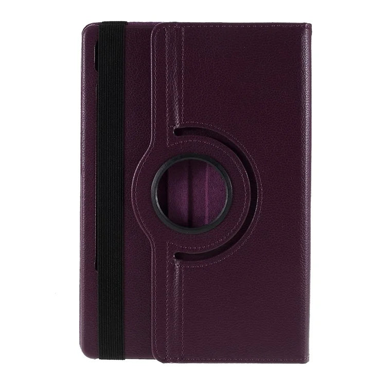 Litchi Texture Leather Case with Rotating Stand Cover for Samsung Galaxy Tab S10 Lite / S10 FE / S9 FE / S9 / S8 / S7 SM-T870 T875 - Purple - 4