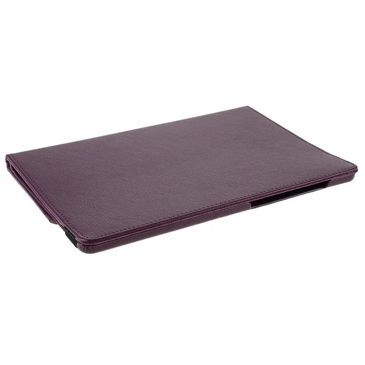 Litchi Texture Leather Case with Rotating Stand Cover for Samsung Galaxy Tab S10 Lite / S10 FE / S9 FE / S9 / S8 / S7 SM-T870 T875 - Purple - 5