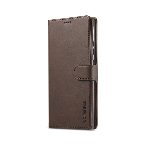 LC.IMEEKE Leather Wallet Stand Cover Phone Case for Samsung Galaxy Note20 Ultra/20 Ultra 5G - Coffee - 2