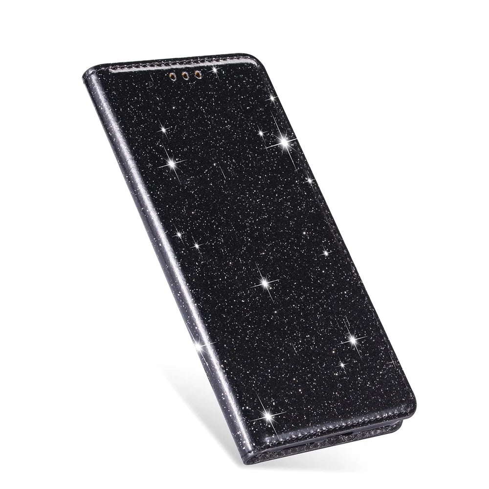 Flash Powder Leather Shell for Samsung Galaxy A31 - Black - 7