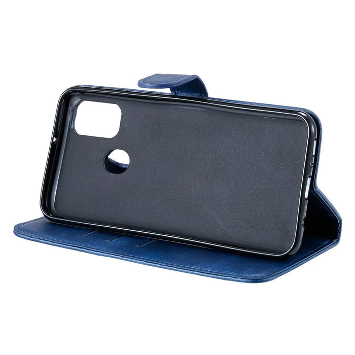 Zipper Pocket Leather Wallet Stand Case for Samsung Galaxy M21 / M30s - Blue - 7