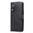 Zipper Pocket Leather Wallet Stand Case for Samsung Galaxy M31 - Black - 3