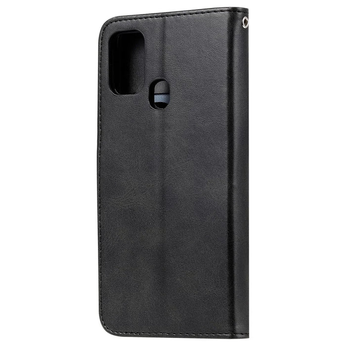 Zipper Pocket Leather Wallet Stand Case for Samsung Galaxy M31 - Black - 4