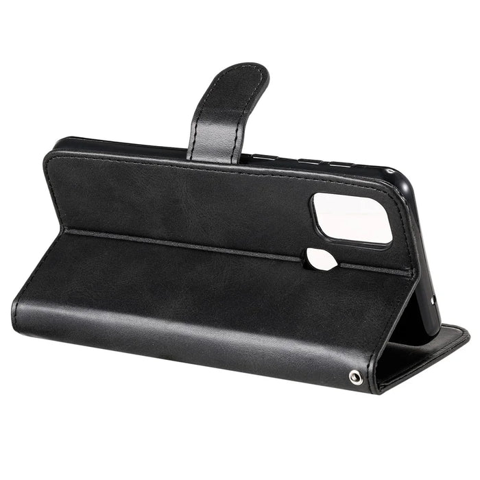 Zipper Pocket Leather Wallet Stand Case for Samsung Galaxy M31 - Black - 7