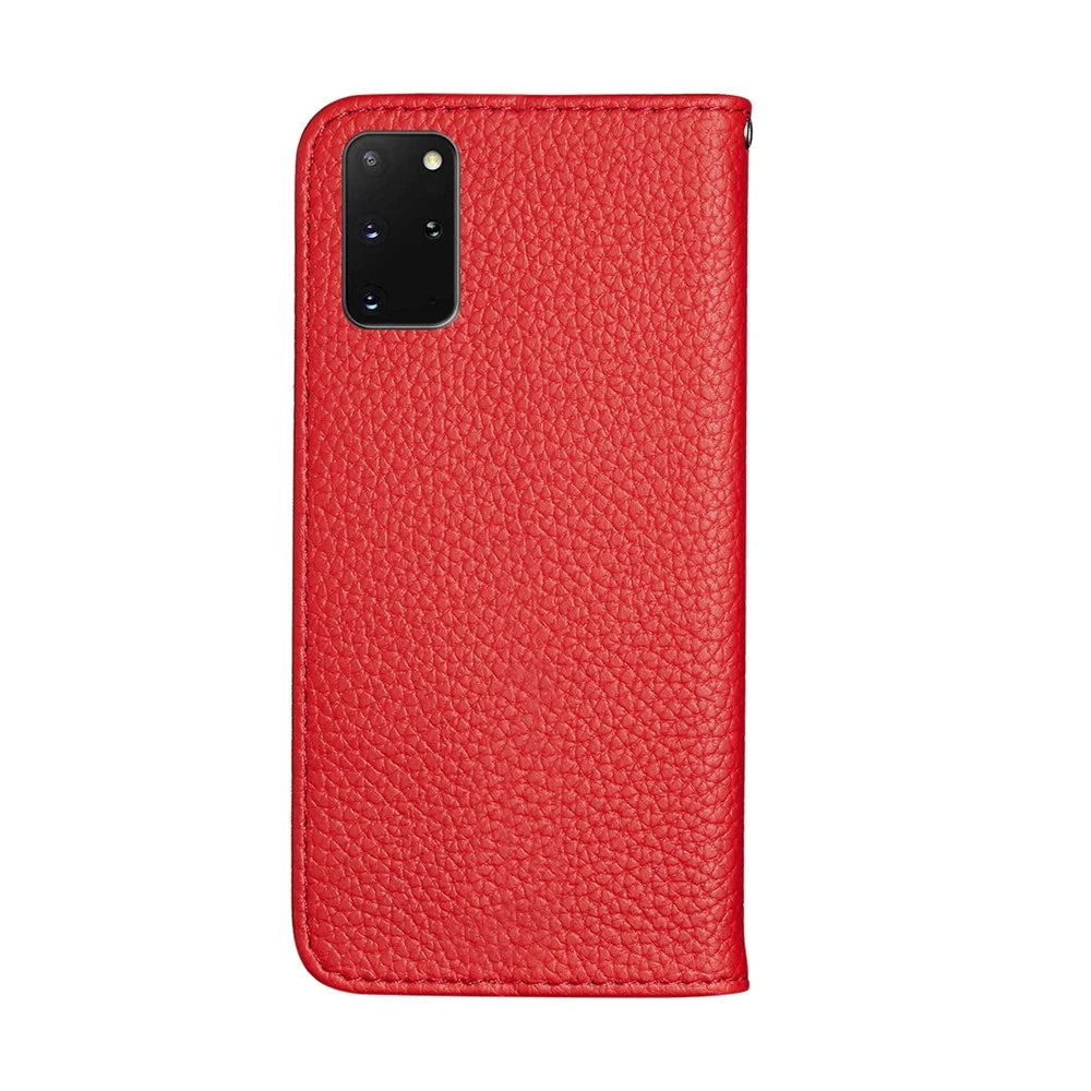 Retro Case Litchi Skin Leather Stand Cover with Card Slots for Samsung Galaxy S20 Plus/S20 Plus 5G  - Red - 2