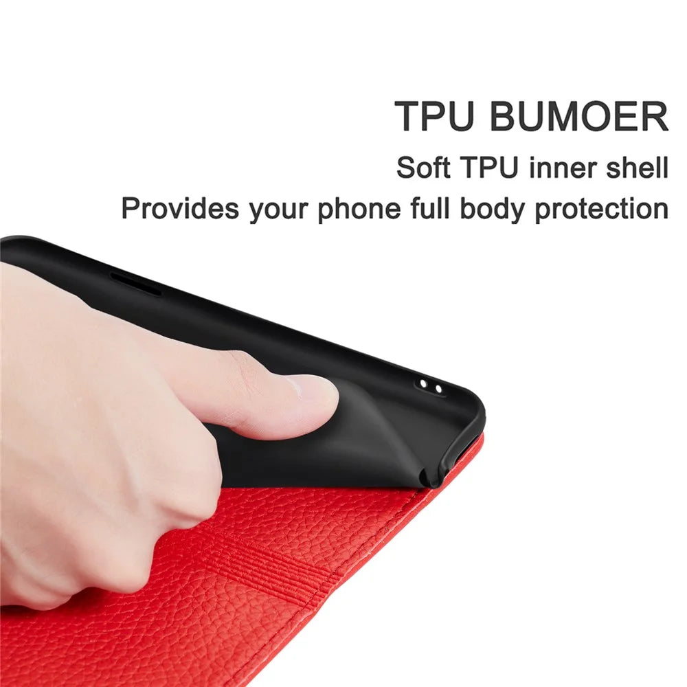 Retro Case Litchi Skin Leather Stand Cover with Card Slots for Samsung Galaxy S20 Plus/S20 Plus 5G  - Red - 7
