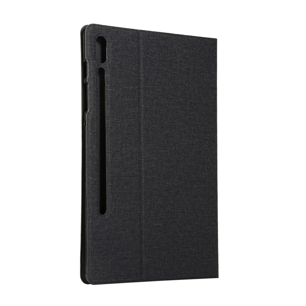Cloth Texture PU Leather Stand Tablet Cover for Samsung Galaxy Tab S7 T870 T875 / S8 - Black - 2