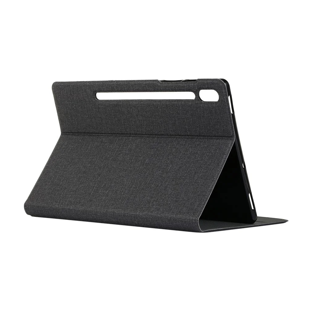 Cloth Texture PU Leather Stand Tablet Cover for Samsung Galaxy Tab S7 T870 T875 / S8 - Black - 3