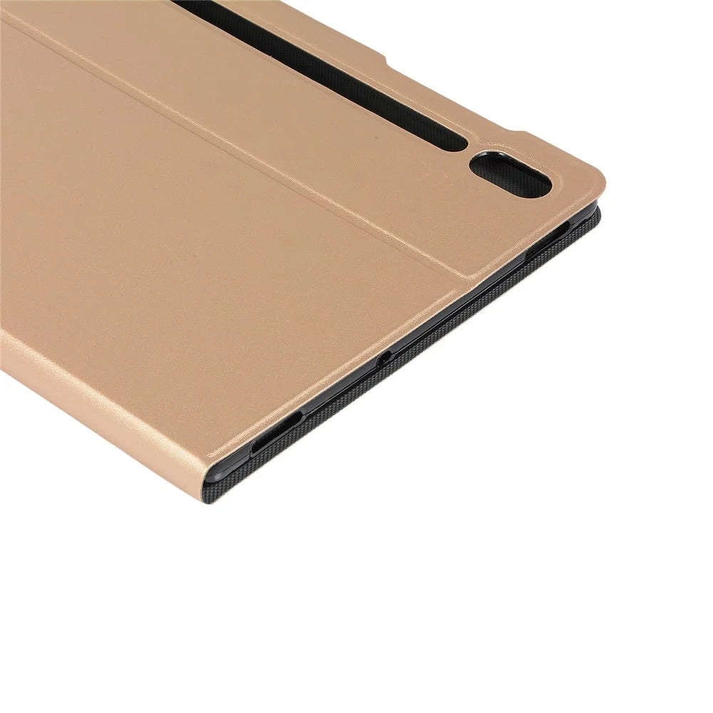 PU Leather Stand Tablet Protective Cover for Samsung Galaxy Tab S7 T870 T875 / S8 - Gold - 7