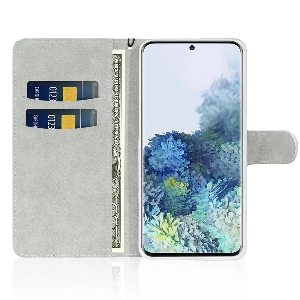 Glittery Powder Splicing Wallet Stand Leather Unique Case for Samsung Galaxy A51 SM-A515 - Black - 4