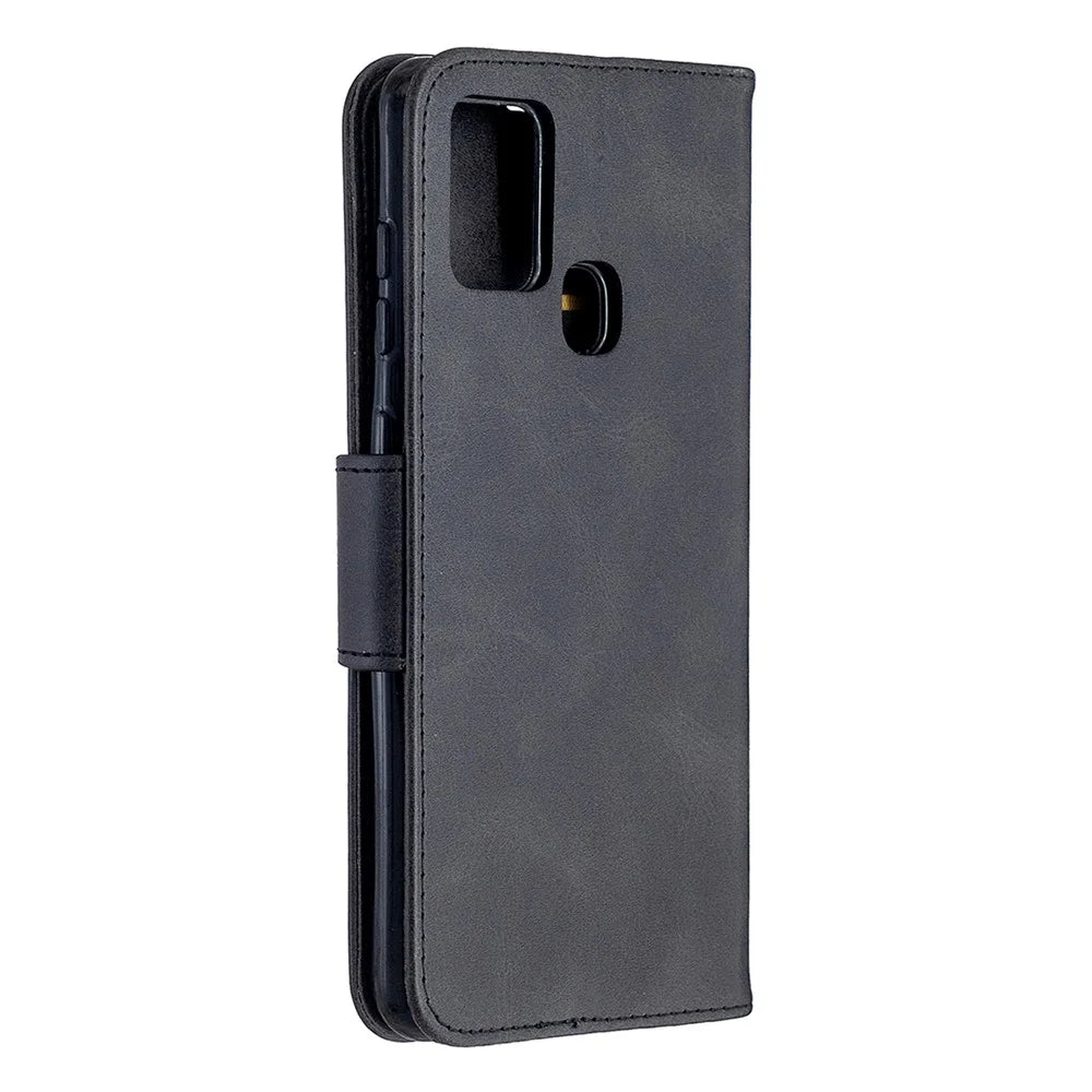 Wallet Leather Stand Case for Samsung Galaxy A21s - Black - 3