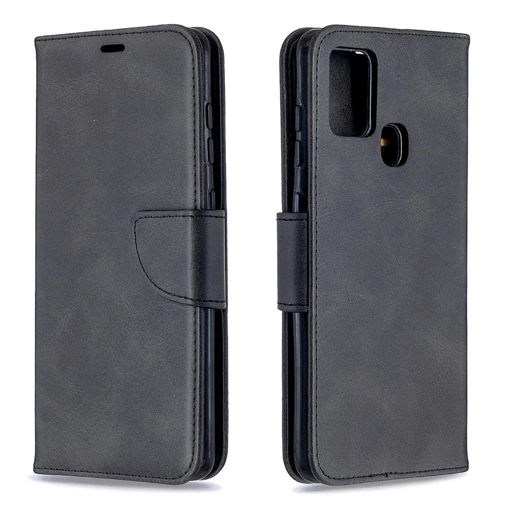 Wallet Leather Stand Case for Samsung Galaxy A21s - Black - 4