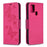 Imprint Butterfly Leather Wallet Case for Samsung Galaxy A21s - Rose - 4