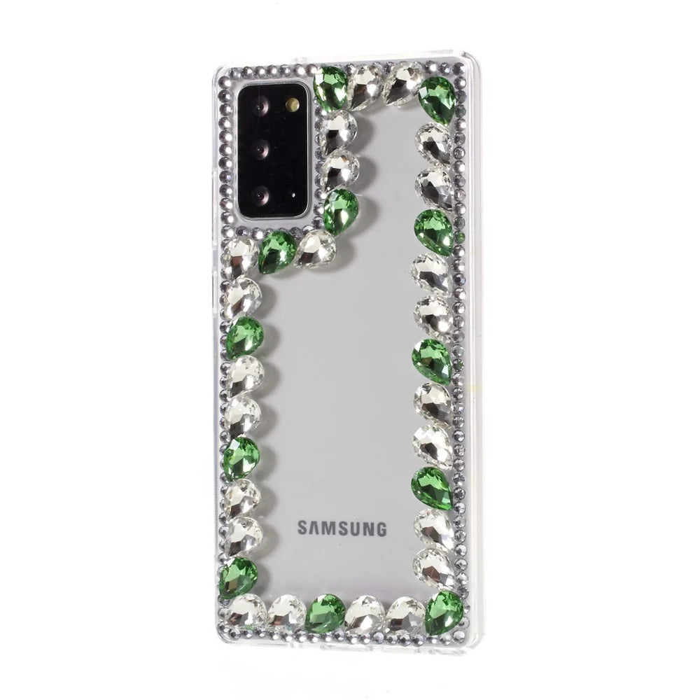 Crystal Rhinestone Decoration TPU Cover for Samsung Galaxy Note20/Note20 5G - Green - 2