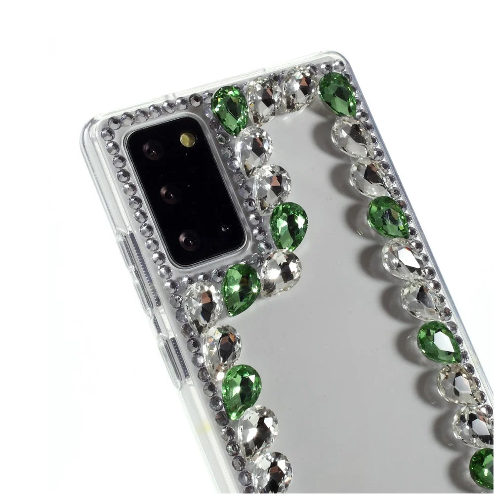 Crystal Rhinestone Decoration TPU Cover for Samsung Galaxy Note20/Note20 5G - Green - 4