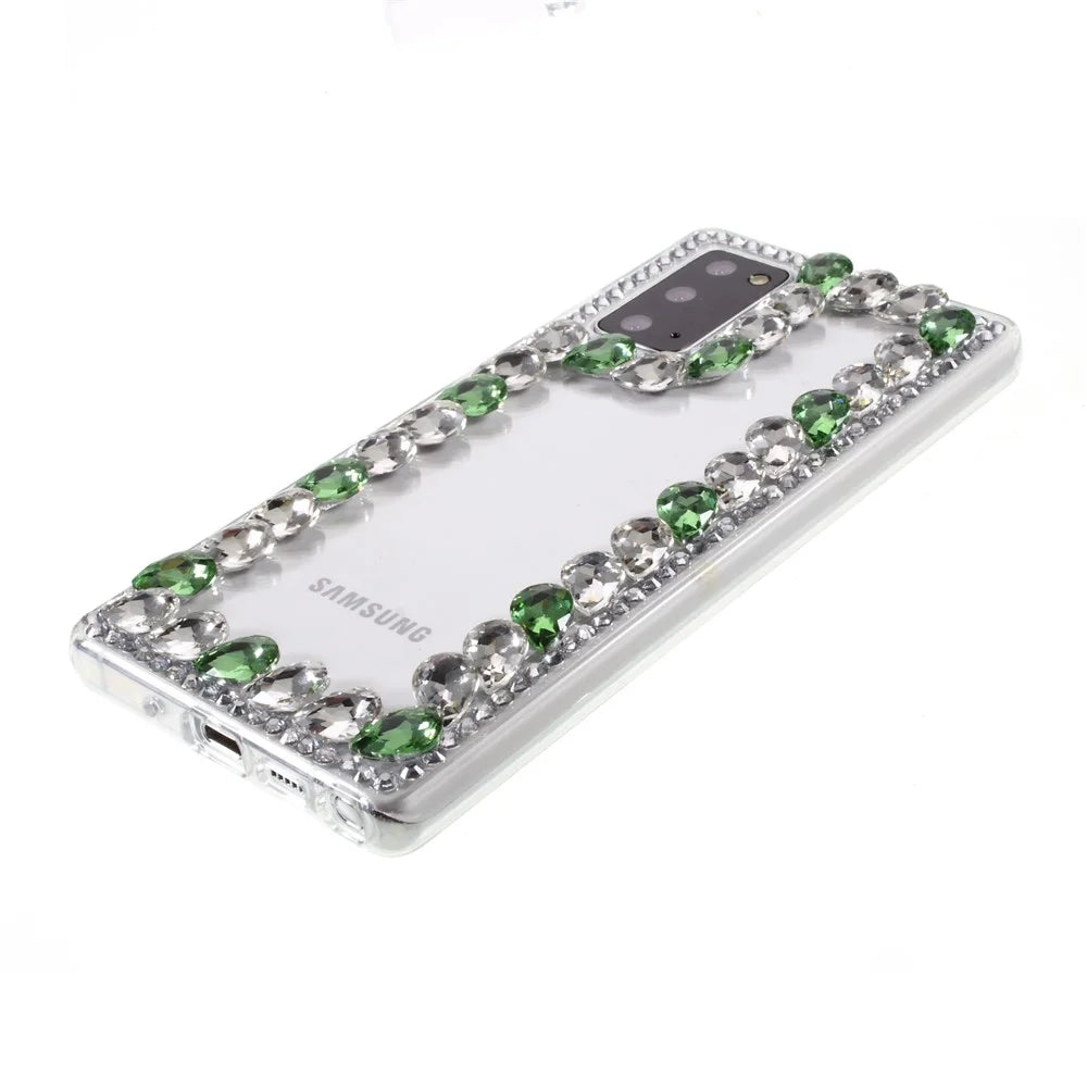 Crystal Rhinestone Decoration TPU Cover for Samsung Galaxy Note20/Note20 5G - Green - 5
