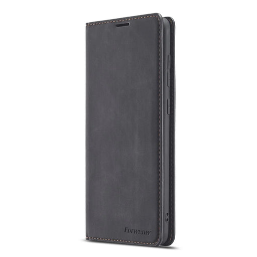 FORWENW Fantasy Series Silky Touch Leather Case for Samsung Galaxy A21s - Black - 2
