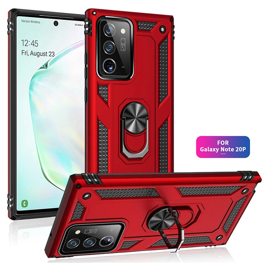 Plastic+TPU+Metal Phone Shell for Samsung Galaxy Note20 Ultra/Note20 Ultra 5G - Red - 2