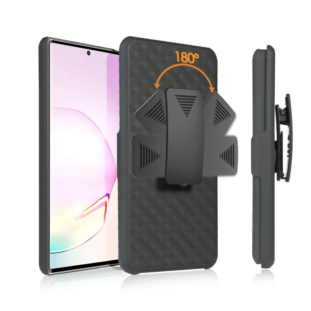 Woven Skin Swivel Belt Clip Holster PC + TPU Cover for Samsung Galaxy Note20 Ultra/Note20 Ultra 5G - 2