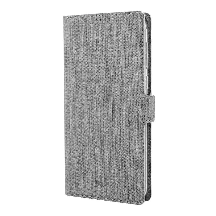 VILI DMK Cross Texture Double Magnetic Clasp Leather Wallet Covering Case for Samsung Galaxy Note20/Note20 5G - Grey - 4