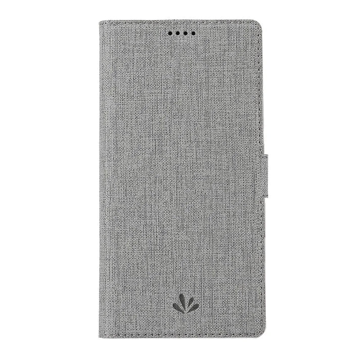 VILI DMK Cross Texture Double Magnetic Clasp Leather Wallet Covering Case for Samsung Galaxy Note20/Note20 5G - Grey - 5
