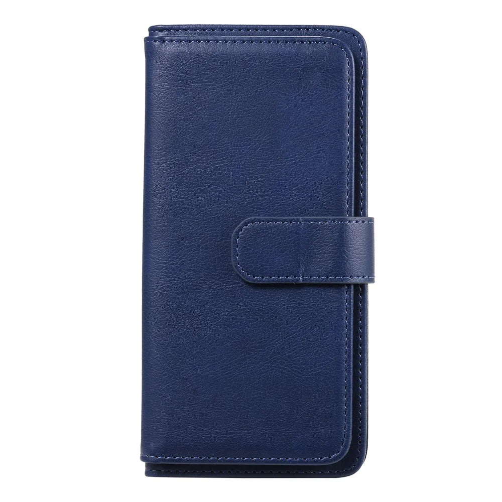 For Samsung Galaxy A51 SM-A515 Leather Case with 10 Card Holder Phone Cover Stand - Blue - 2