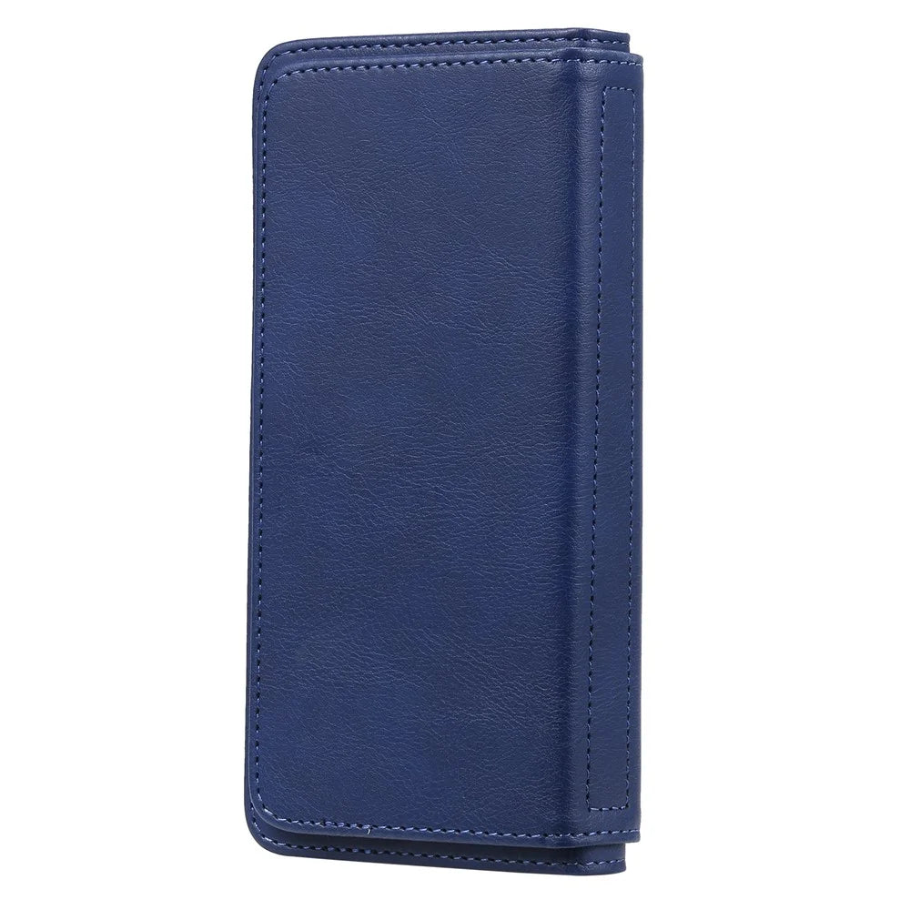 For Samsung Galaxy A51 SM-A515 Leather Case with 10 Card Holder Phone Cover Stand - Blue - 4