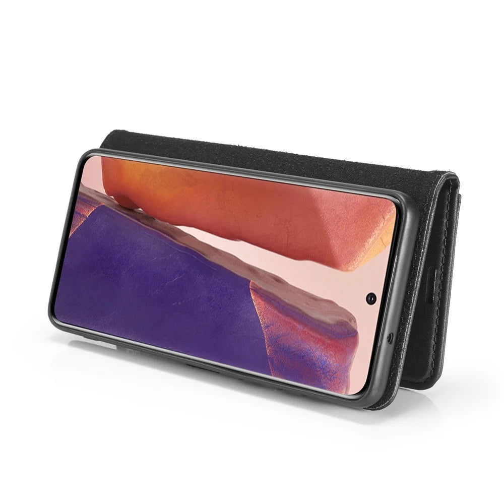 DG.MING Detachable 2-in-1 PC Back Cover + Split Leather Case for Samsung Galaxy Note20 / Note20 5G - Black - 7