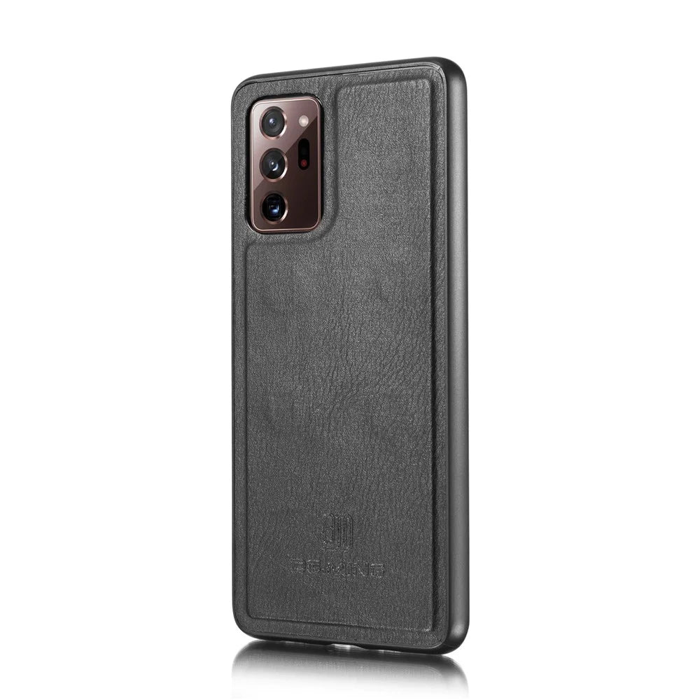 DG.MING For Samsung Galaxy Note20 Ultra / Note20 Ultra 5G Wallet Phone Case Detachable 2 in 1 Leather Shell Shockproof Flip Protective Cover - Black - 5