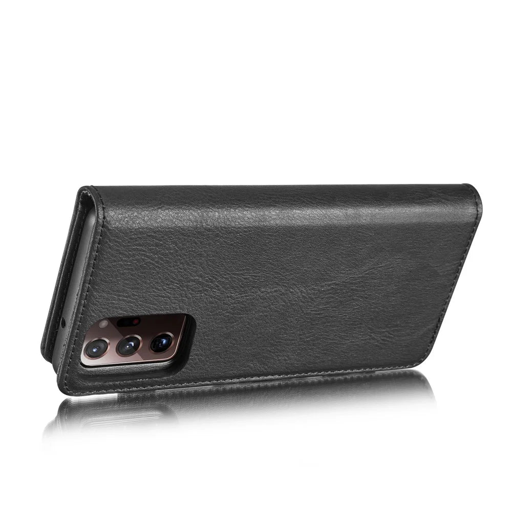 DG.MING For Samsung Galaxy Note20 Ultra / Note20 Ultra 5G Wallet Phone Case Detachable 2 in 1 Leather Shell Shockproof Flip Protective Cover - Black - 6