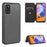 Carbon Fiber Skin Leather Auto-absorbed Shell for Samsung Galaxy A31 - Black - 1
