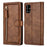 Zipper Pocket Wallet Leather Stand Case for Samsung Galaxy A51 SM-A515 - Brown - 2