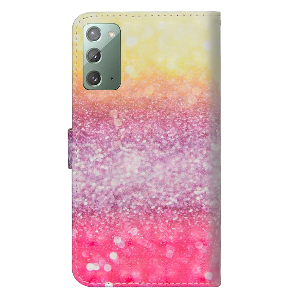 Light Spot Decor Pattern Printing Leather Case for Samsung Galaxy Note20/Note20 5G - Glitter Elements - 3