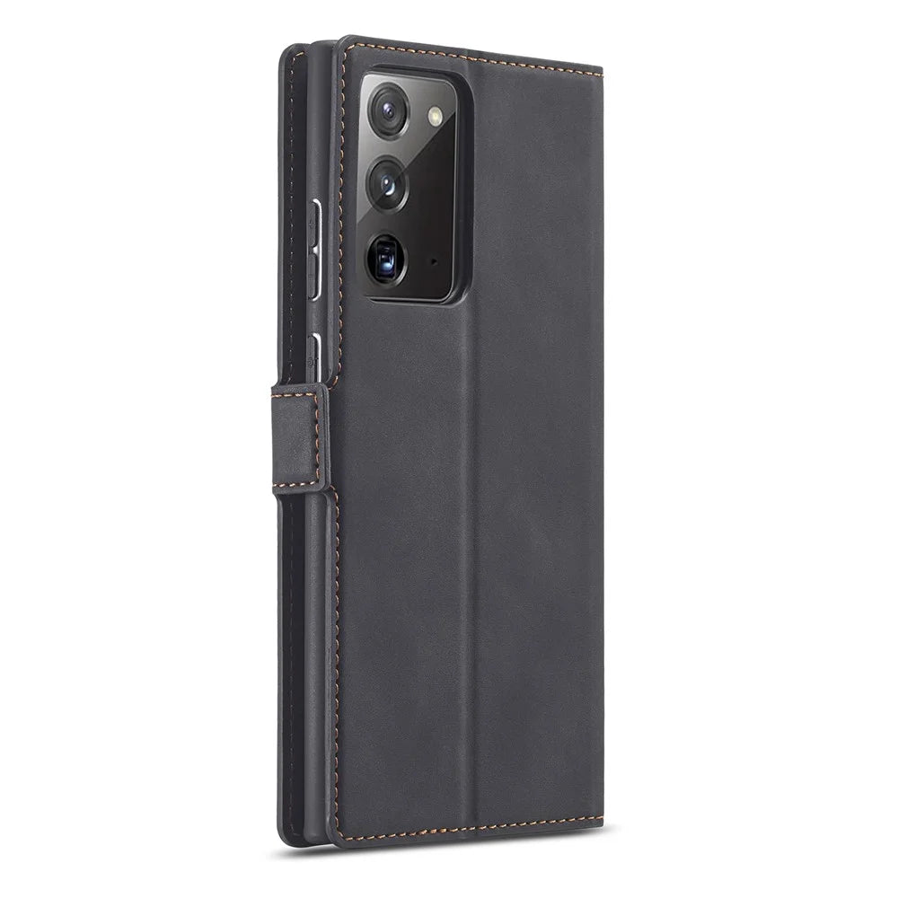 FORWENW Fantasy Series Silky Touch Leather Mobile Phone Shell for Samsung Galaxy Note20/Note20 5G - Black - 3