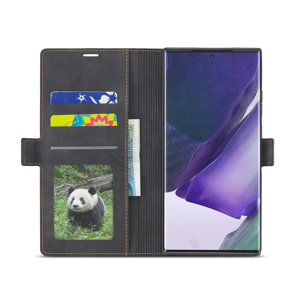 FORWENW Fantasy Series Silky Touch Leather Mobile Phone Shell for Samsung Galaxy Note20/Note20 5G - Black - 4