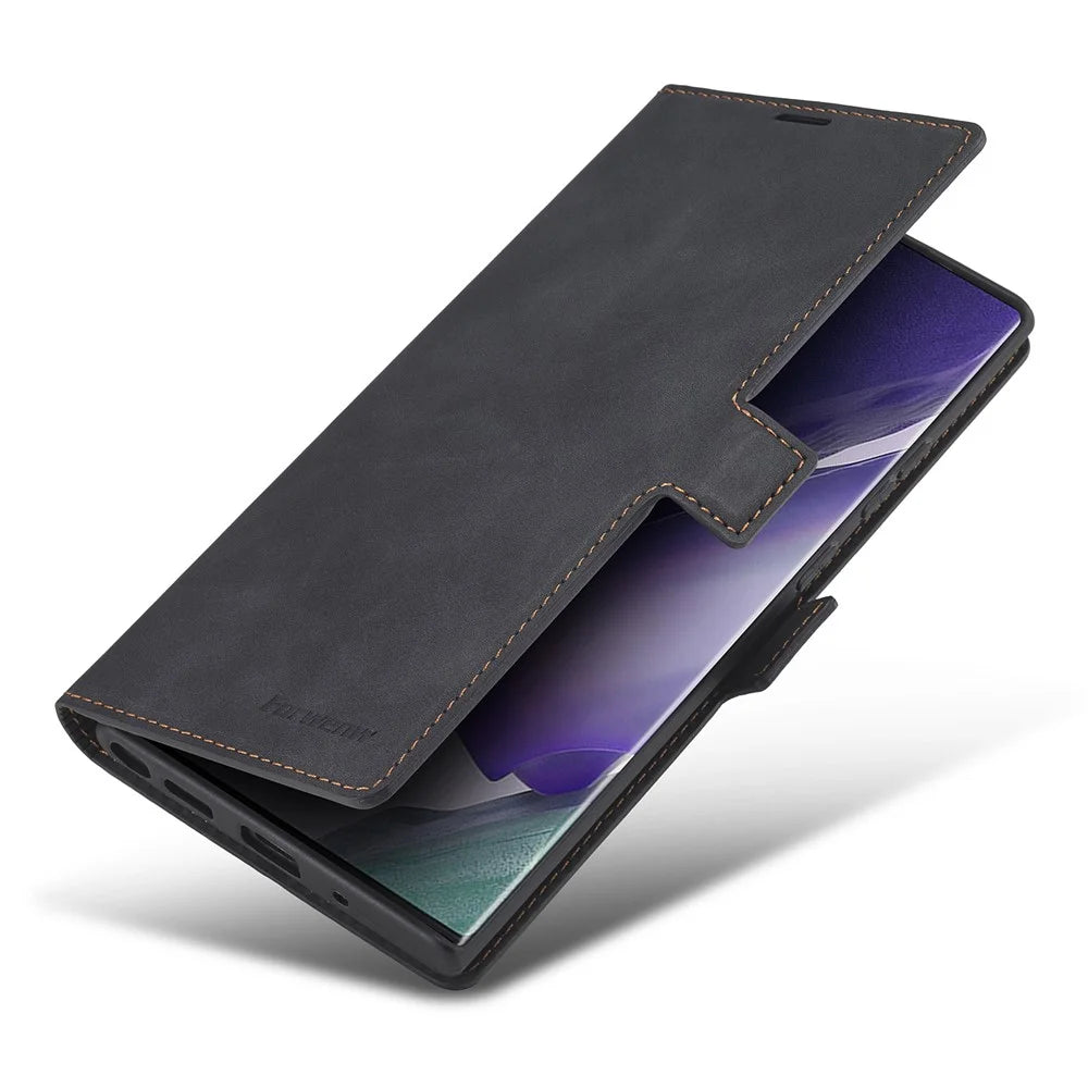 FORWENW Fantasy Series Silky Touch Leather Mobile Phone Shell for Samsung Galaxy Note20/Note20 5G - Black - 5