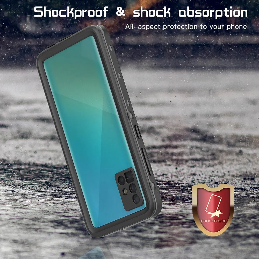 REDPEPPER IP68 Waterproof Drop-proof Dust-proof Shockproof Phone Cover for Samsung Galaxy A51 4G A515 - Blue - 3