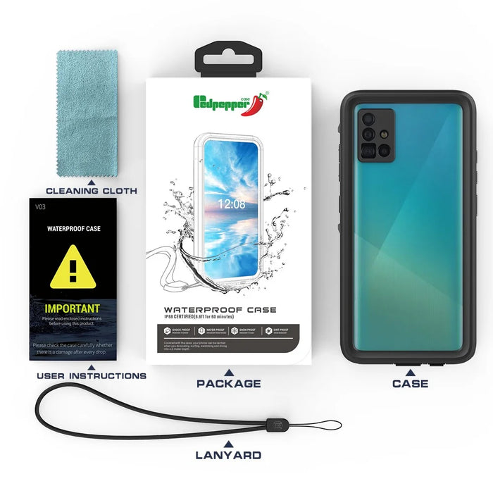 REDPEPPER IP68 Waterproof Drop-proof Dust-proof Shockproof Phone Cover for Samsung Galaxy A51 4G A515 - Blue - 6