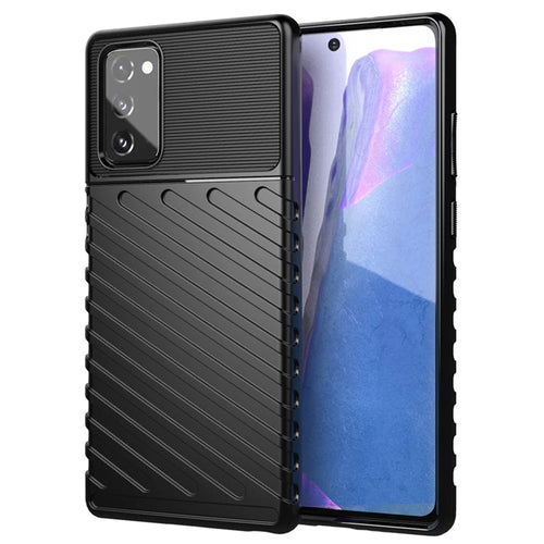 Thunder Series Twill Texture TPU Mobile Phone Cover for Samsung Galaxy Note20 4G / 5G - Black - 1