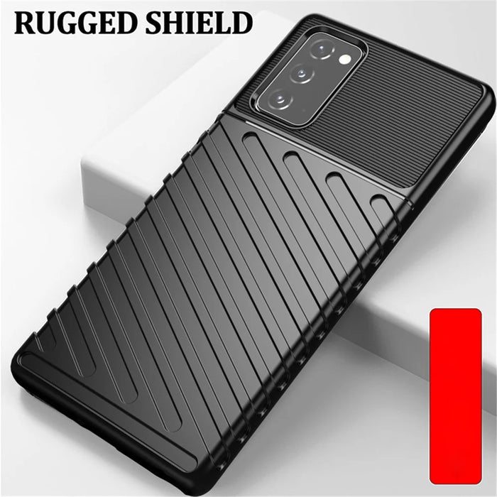 Thunder Series Twill Texture TPU Mobile Phone Cover for Samsung Galaxy Note20 4G / 5G - Black - 2