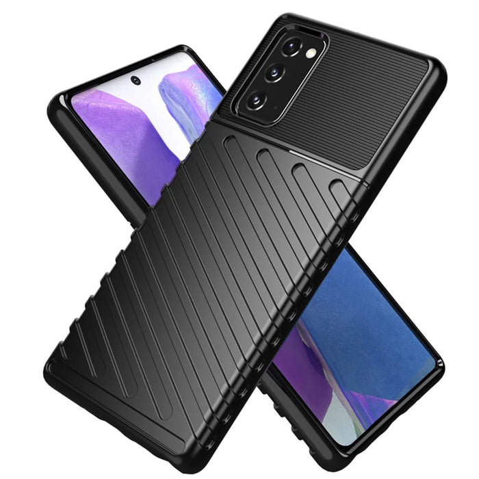 Thunder Series Twill Texture TPU Mobile Phone Cover for Samsung Galaxy Note20 4G / 5G - Black - 3