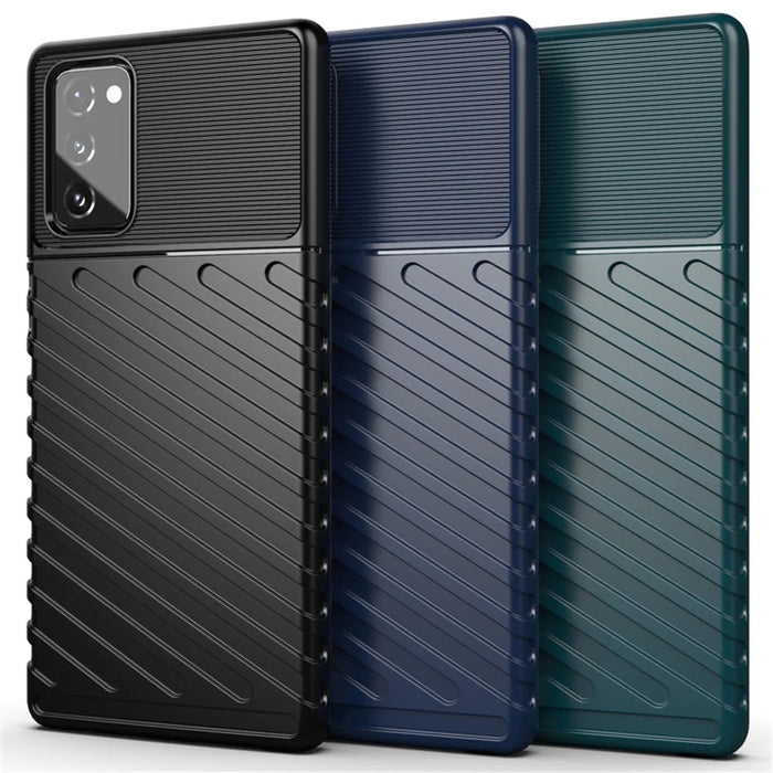Thunder Series Twill Texture TPU Mobile Phone Cover for Samsung Galaxy Note20 4G / 5G - Black - 4