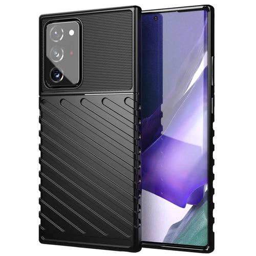 Thunder Series Twill Texture TPU Shell for Samsung Galaxy Note20 Ultra / Note20 Ultra 5G - Black - 1
