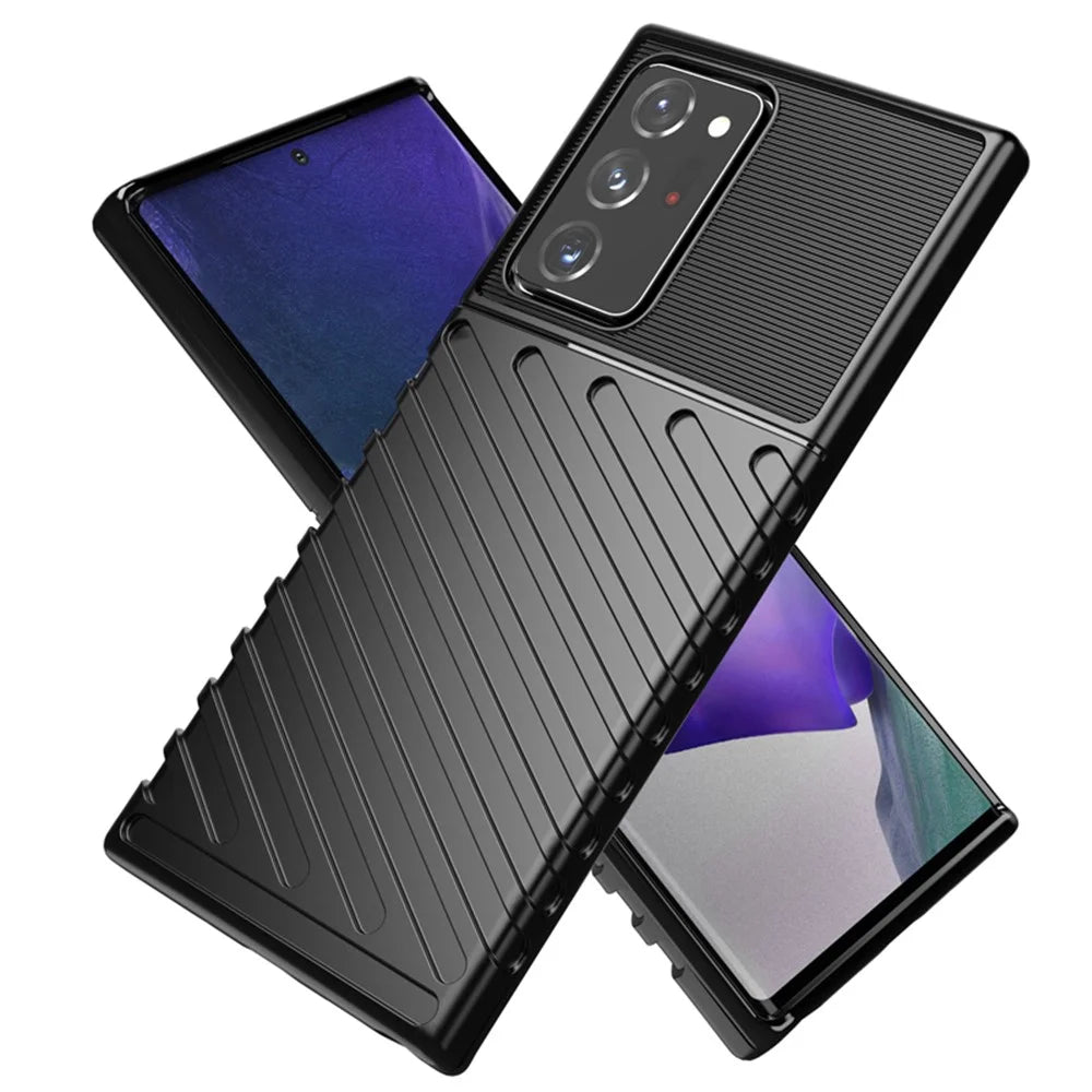 Thunder Series Twill Texture TPU Shell for Samsung Galaxy Note20 Ultra / Note20 Ultra 5G - Black - 3