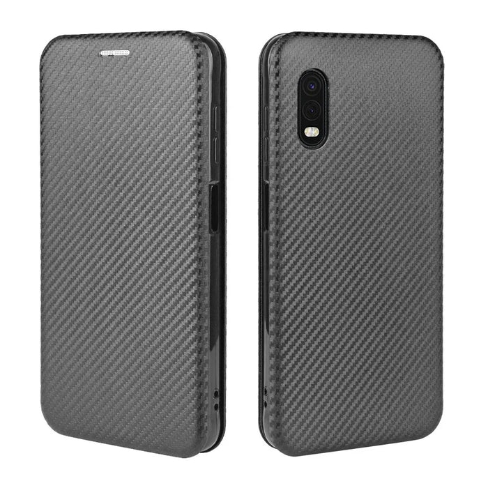 Carbon Fiber Texture Leather Auto-absorbed Shell for Samsung Galaxy Xcover Pro - Black - 2