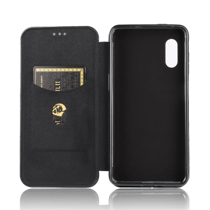 Carbon Fiber Texture Leather Auto-absorbed Shell for Samsung Galaxy Xcover Pro - Black - 4