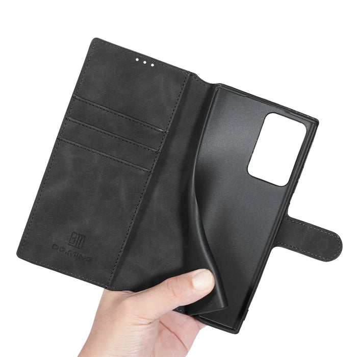DG.MING Retro Leather Wallet Stand Cover for Samsung Galaxy Note20 Ultra/Note20 Ultra 5G - Black - 7